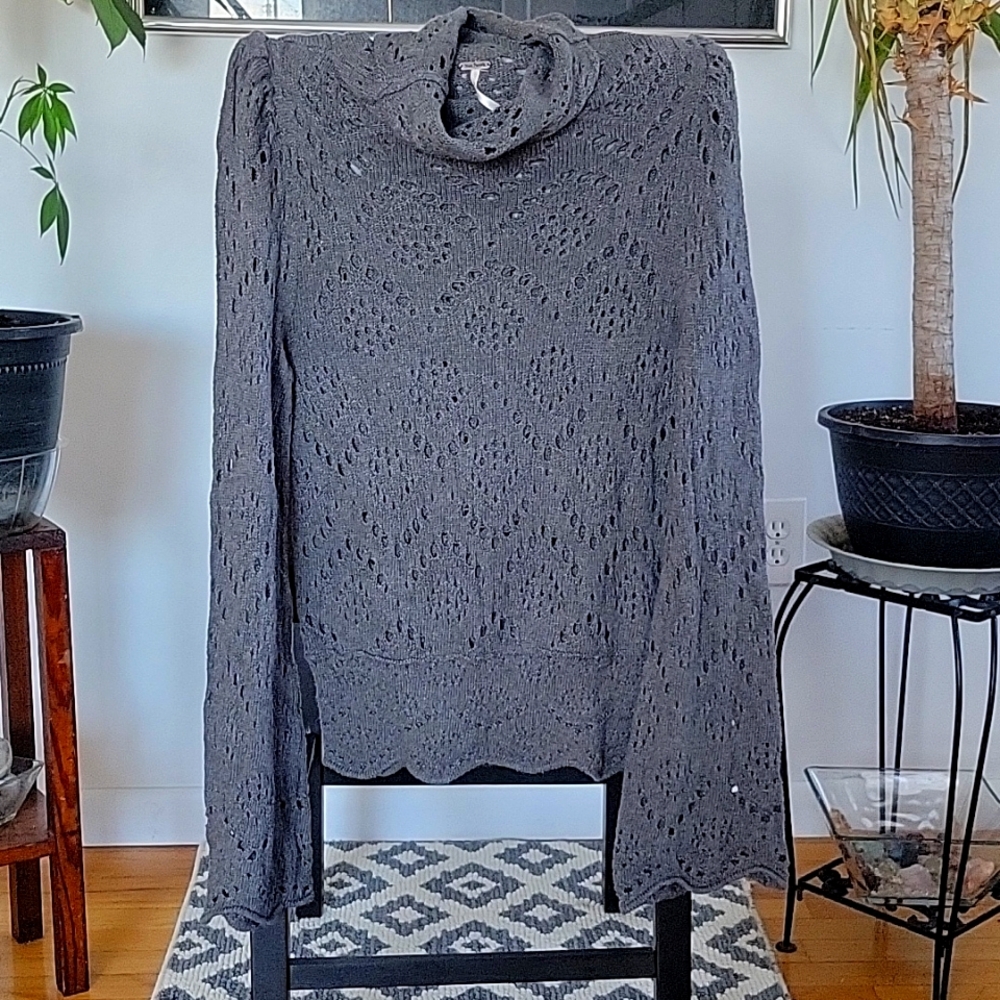 Free People, Medium, Turtleneck Sweater, Gray, EUC